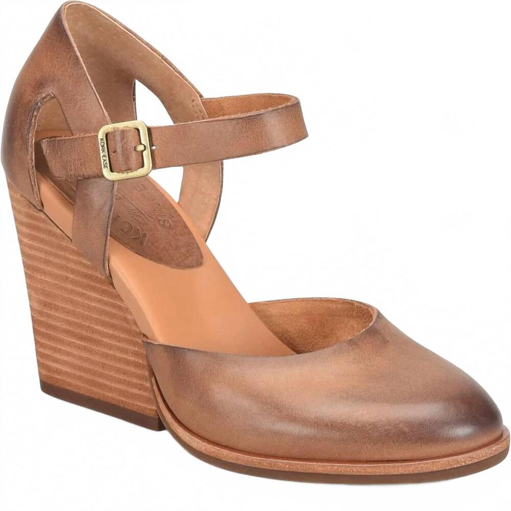 NEW KORK-EASE women's stacked heel mary janes in brown - Picture 1 of 6